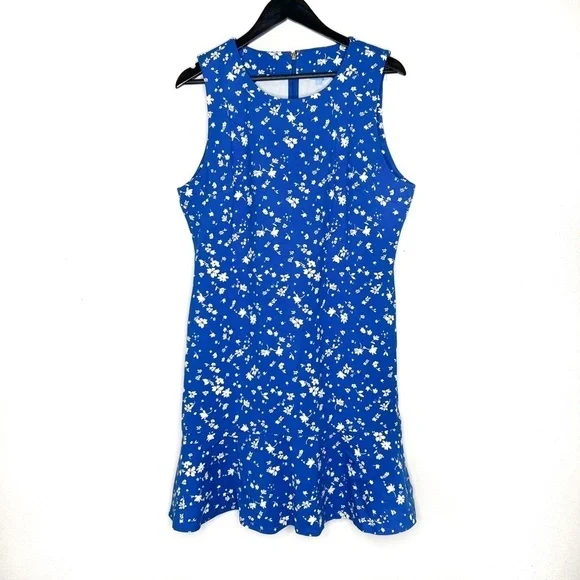 Draper James Ponte Sheath Dress Blue Floral NWT - Picture 2 of 7